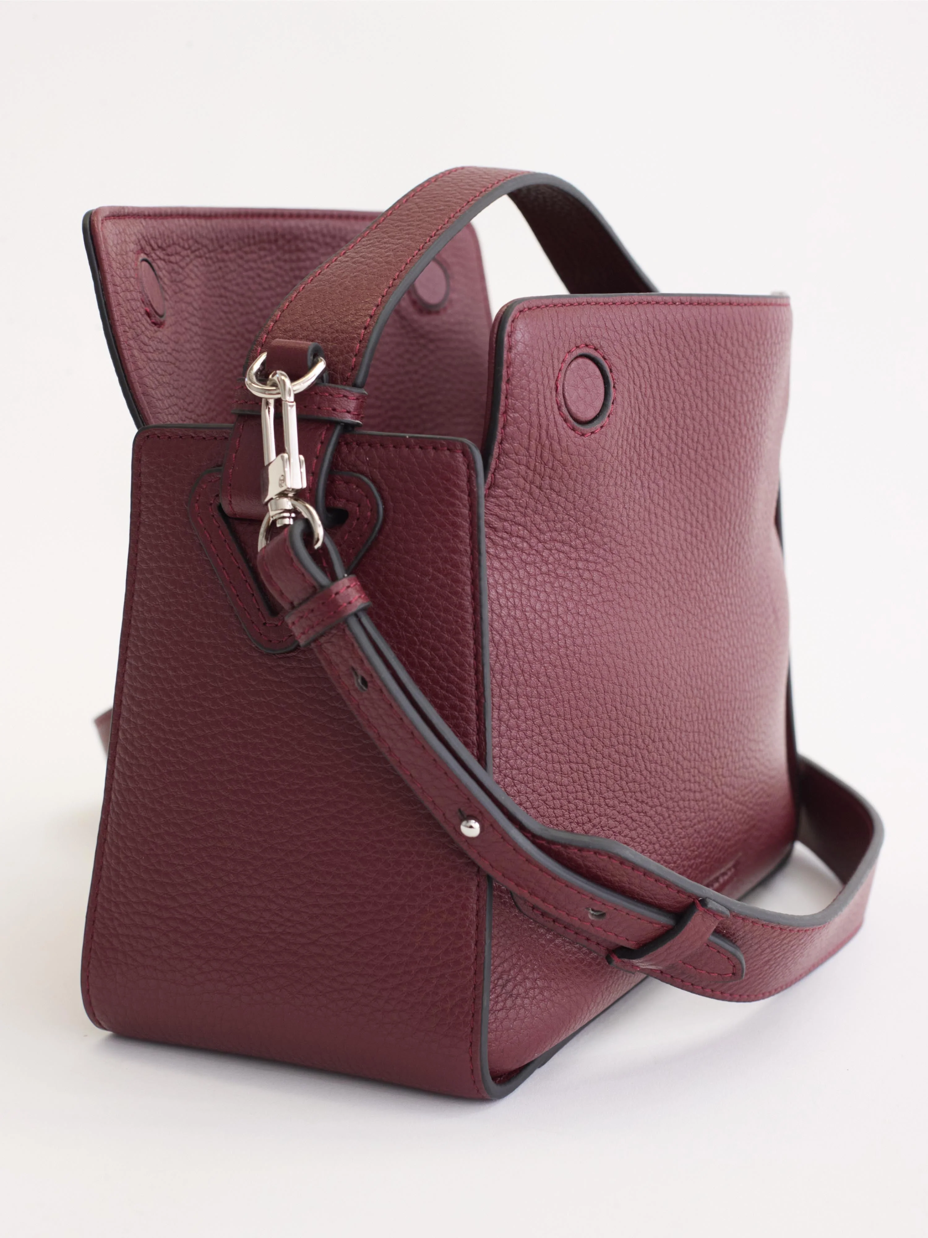Clementine Bag: Burgundy Pebbled Leather - Image 4
