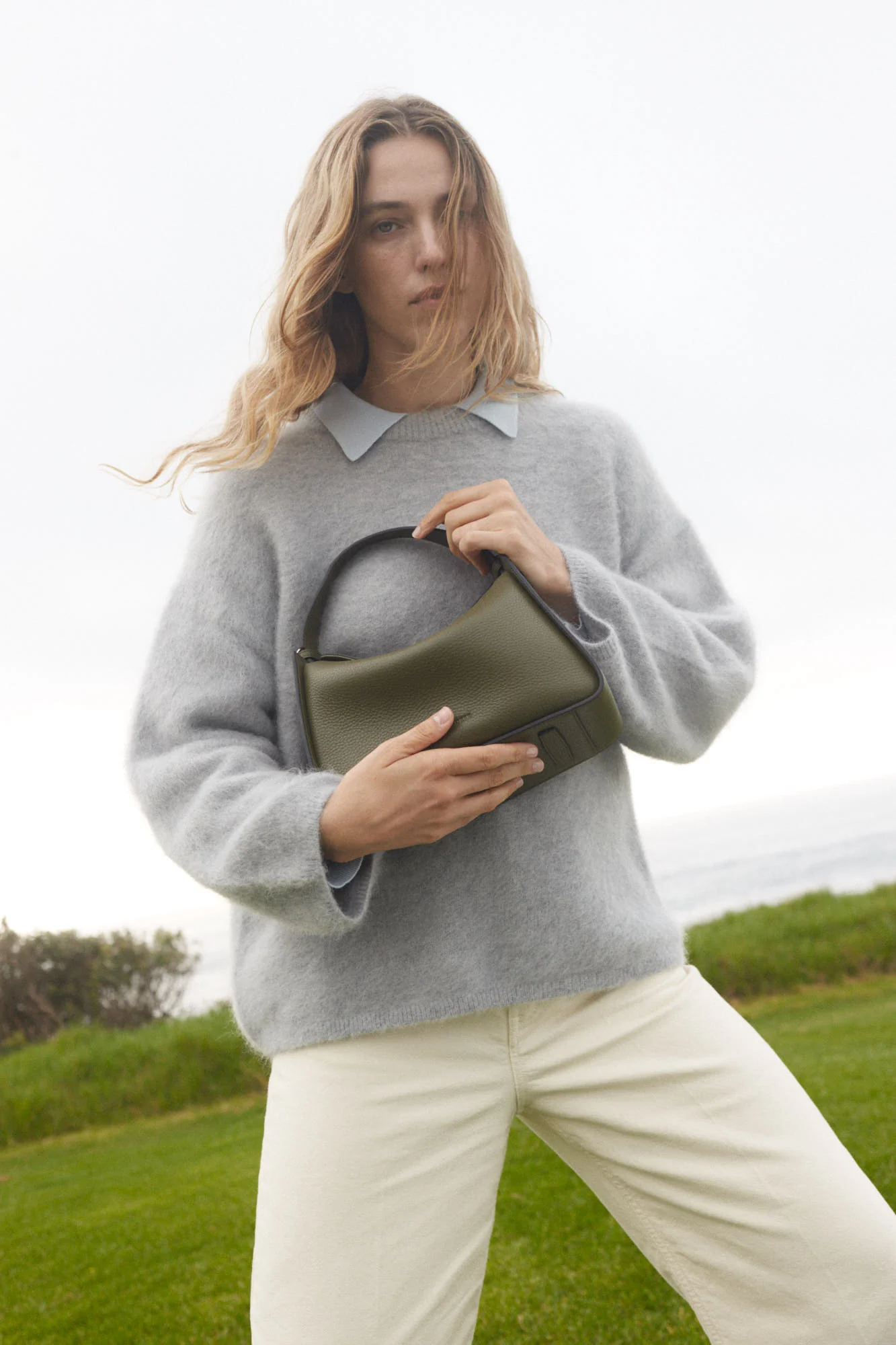 Clementine Bag: Olive Pebbled Leather - Image 13