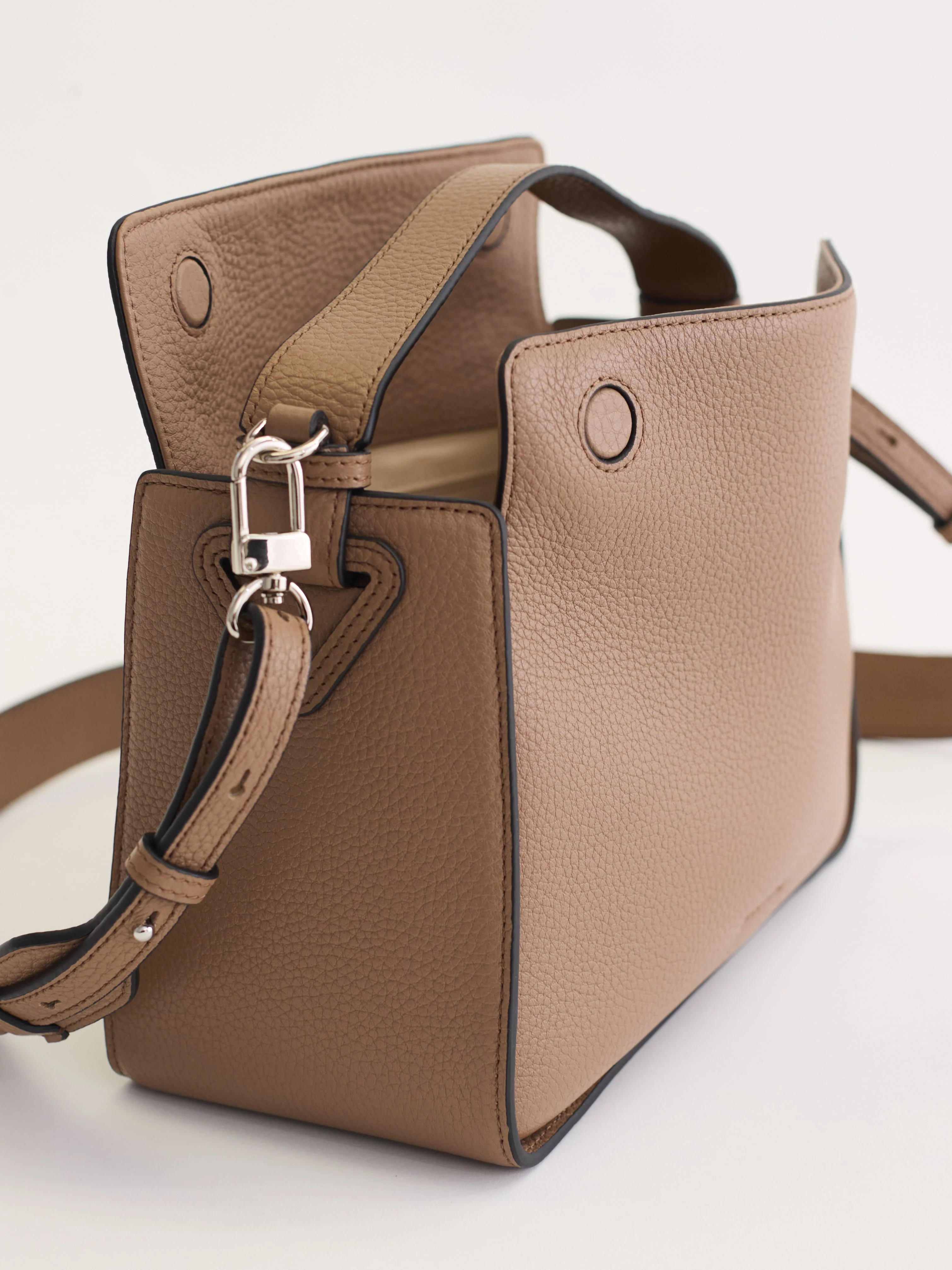 Clementine Bag: Taupe Pebbled Leather - Image 6