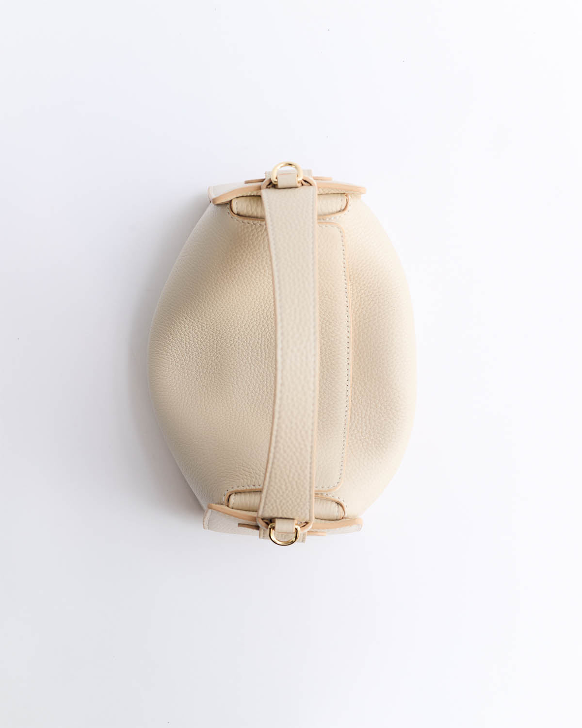 Clementine Bag: Oat Pebbled Leather with Gold - Image 8